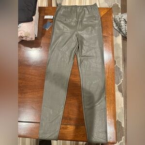 Wilfred Free Dark Olive Faux Leather Leggings